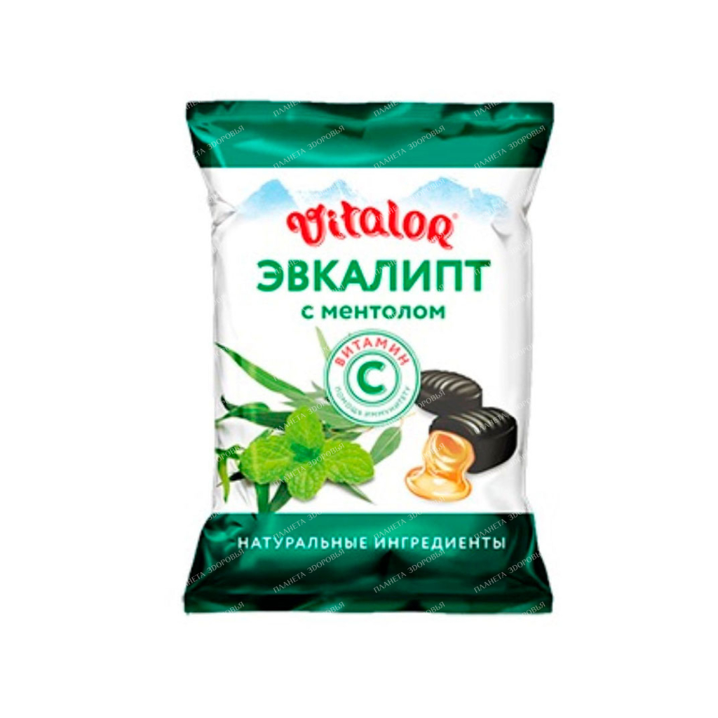 Candy caramel with vit C flavored with eucalyptus and menthol weight 3.8g (bon-bon)