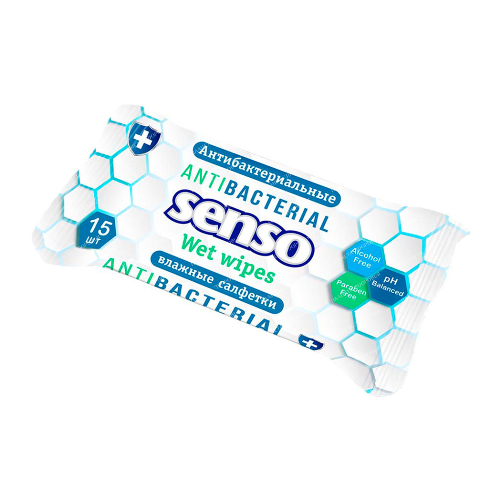 SENSO antibacterial wet wipes 15 pcs