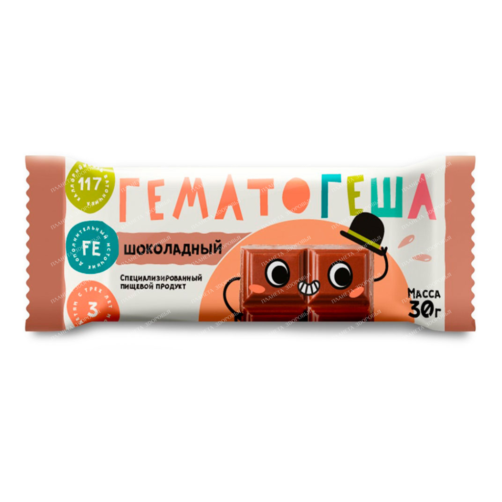 Specialized food products for dietary preventive nutrition "Chocolate Hematogesha" 30 g
