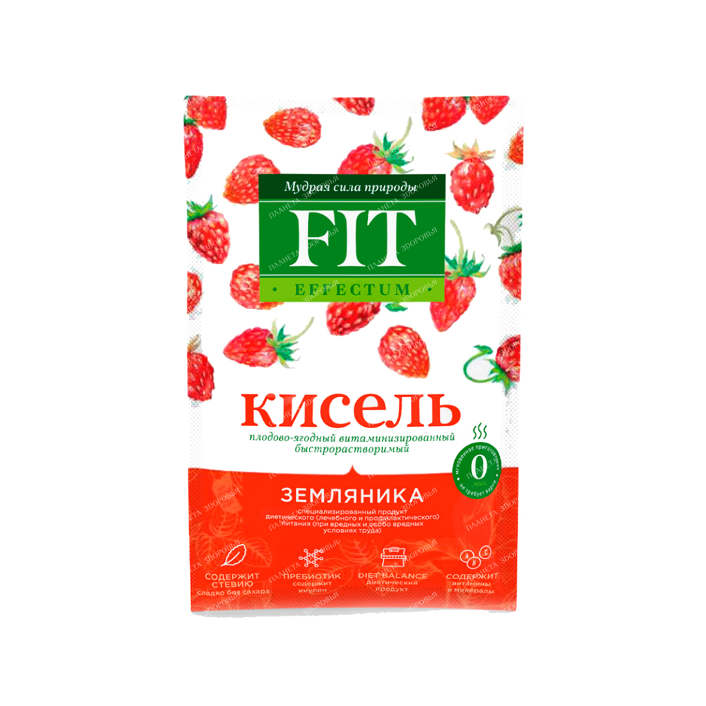 FitEffektum Kissel fruit and berry fortified instant "Strawberry", sachet 30g