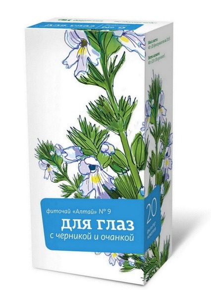 Altai Herbal Tea #9 for Eyesight: Bilberry &amp; Eyebright (20 Tea Bags)