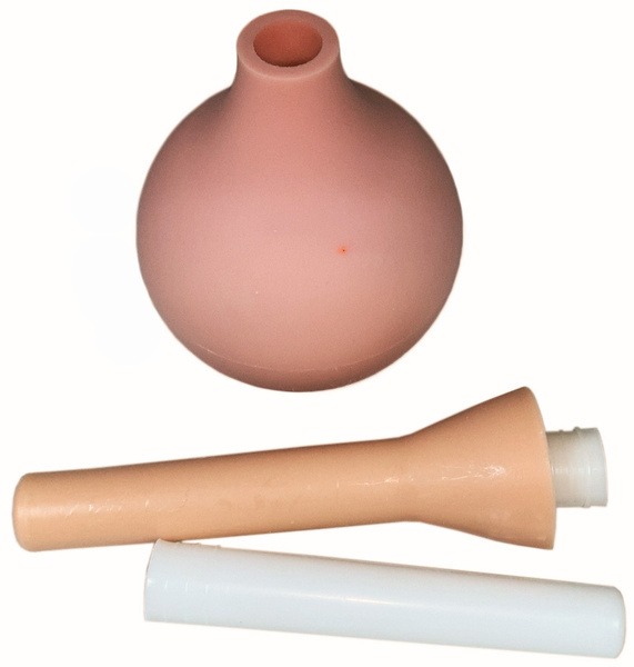 Rubber Irrigation Enema Bulb Syringe, TTK IR-15, 500ml, Dual Tips