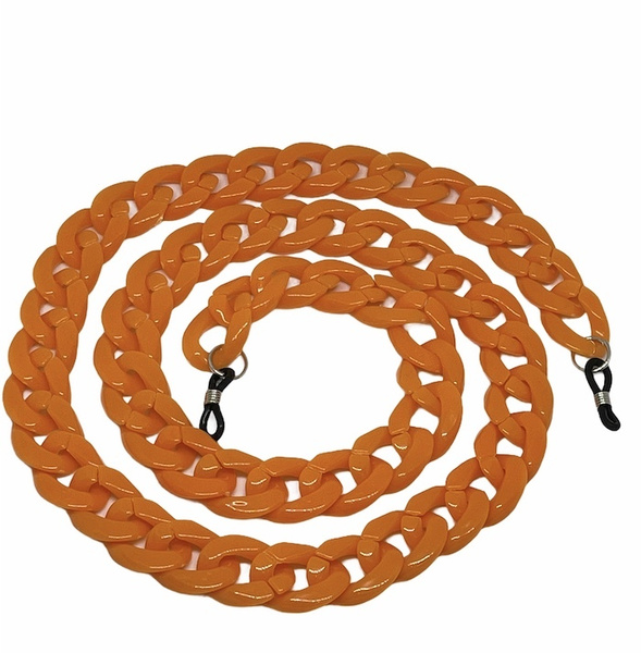 Orange Plastic Eyeglass Chain Holder