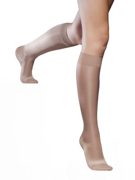 Compression Socks (Beige, 20-30 mmHg, 2 Pack)