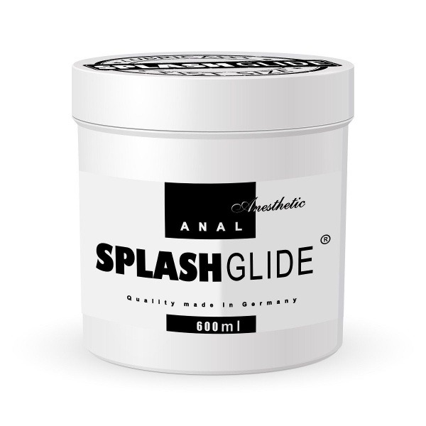 Splashglide Anal Lubricant with Lidocaine: 600ml Water-Based Formula