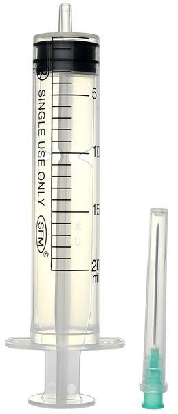 Sterile Disposable 3-Part Syringe, 20ml