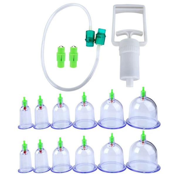 12-Cup Vacuum Massage Cups with Pump