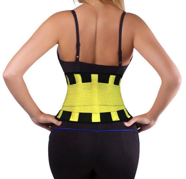 Slimming Waist Cincher Belt - Medium (Black/Yellow)