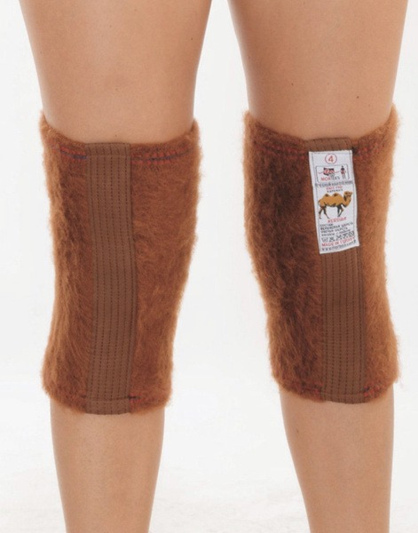 Camel Wool Knee Warmers XL (Orange) - Therapeutic Heat