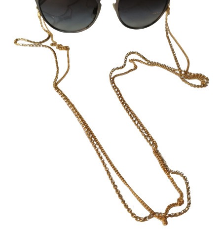 Gold Rhinestone Metal Eyeglass Chain Holder