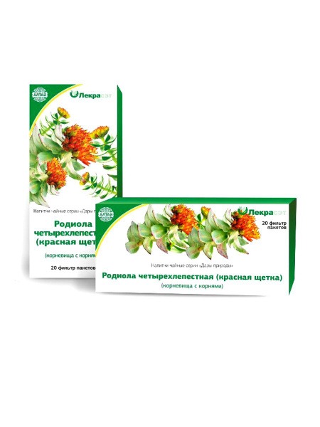 Rhodiola Rosea (Red Brush) Tea Bags: 40 Count (2 Packs)