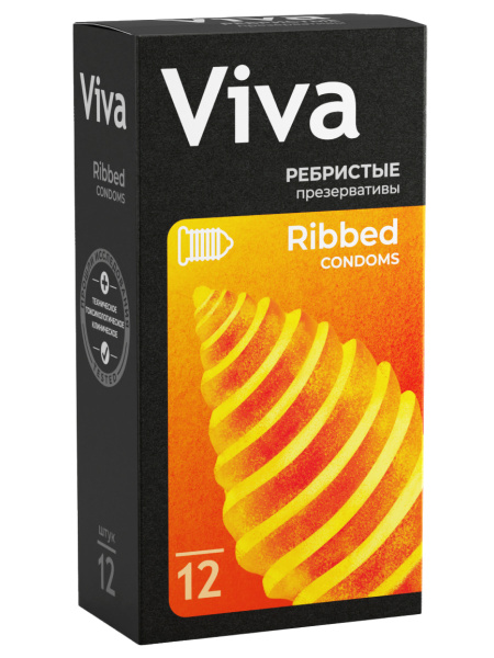 Viva Ribbed Condoms (12 Pack)