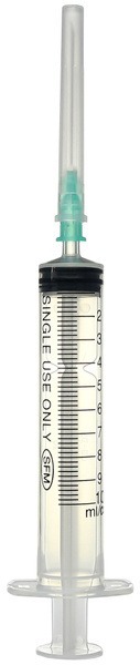 Sterile Disposable 3-Part Syringe, 10ml