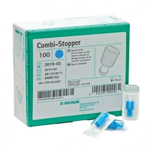 B.Braun Combi-Stopper Luer Lock Blue Caps (100 Pack)