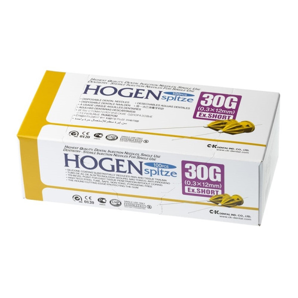 Hogen Spitze 30G Dental Carpule Needles (100/box) - 0.3x12mm Disposable