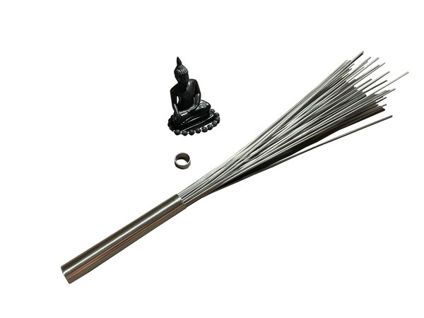 Amrita Sadhu Enhanced Daoist Massage Broom (65cm, 900g) - Stainless Steel