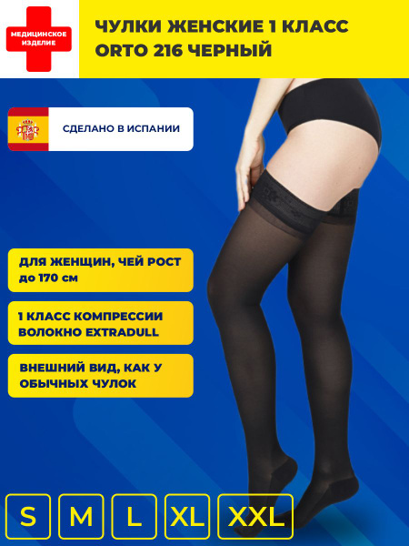 Black Compression Stockings - Class 1, ORTO