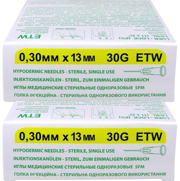 Sterile Disposable Mesotherapy Needles 30G x 13mm (2 x 50)