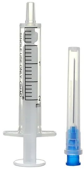 2ml Disposable Syringe with 23G x 0.6" x 30mm Needle