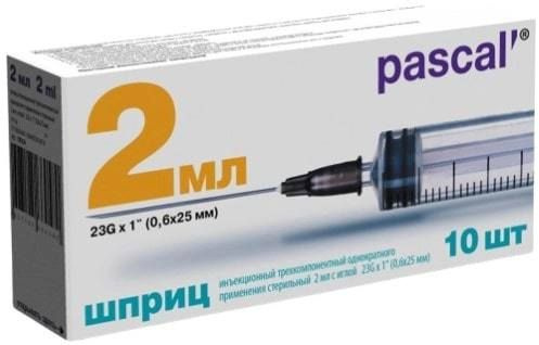 Sterile Disposable 3-Part 2ml Syringe with 23G Needle (0.6x30mm) - 10 Pack