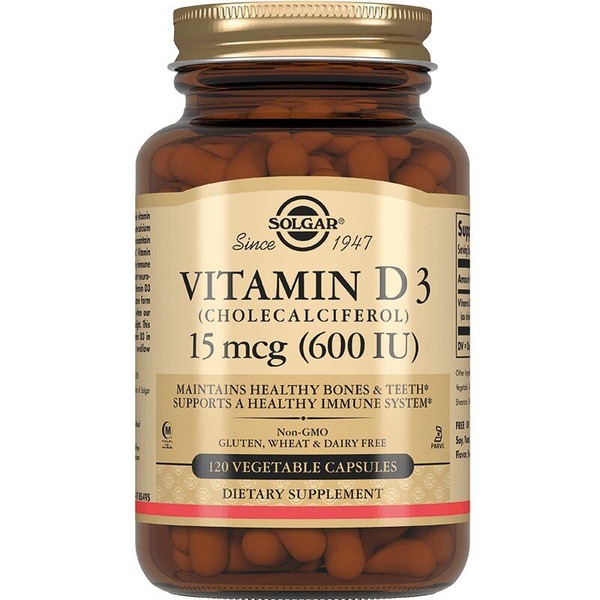 Solgar Vitamin D3 600 IU Capsules (120 Count)