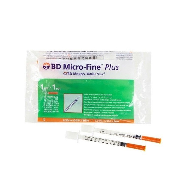 BD Micro-Fine Plus Insulin Syringes 1ml U100 30G