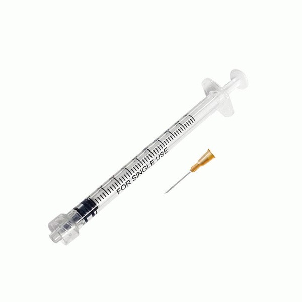 1ml 3-Part Sterile Disposable Syringes with 26G Needle (100 Pack)