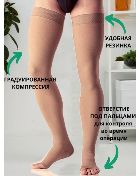 Ergoforma Beige Compression Stockings (Class 2, 2 Pack)