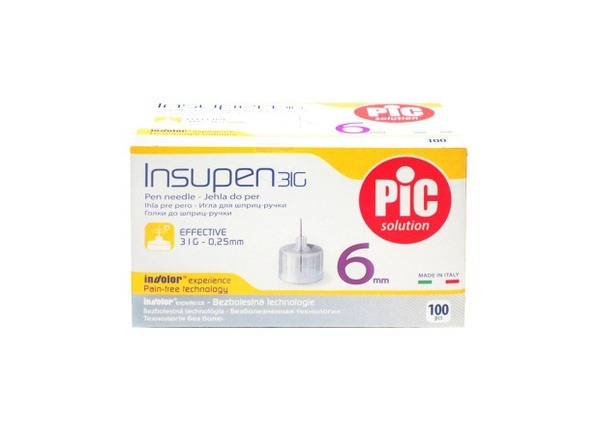 INSUPEN 31G Insulin Syringes (100 Pack) - 0.25mm x 6mm Needles
