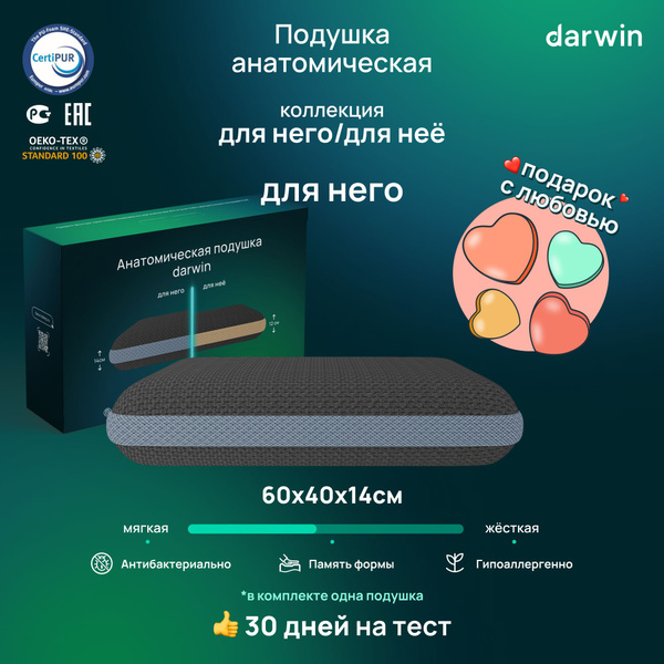 Cooling Memory Foam Orthopedic Pillow for Men - 40x60cm