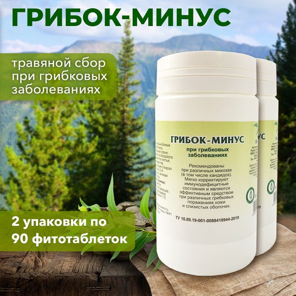 Gordeev Phytodar "Gribok-Minus" Nail Fungus &amp; Candidiasis Treatment - 180 Tablets (2 Packs)