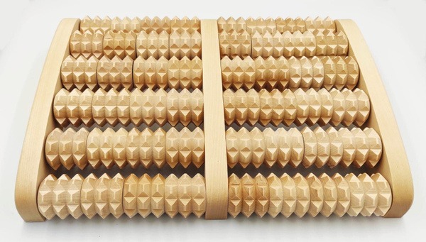 Large Wooden Roller Massager for Feet, Neck &amp; Back + Case