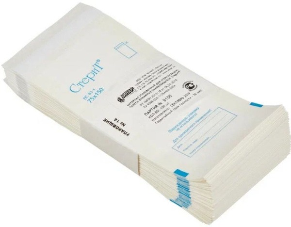 Kraft Paper Bags 75x150mm, White, 100 Pack