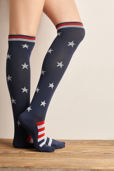 Compression Socks Red Heat - Dark Blue &amp; Red