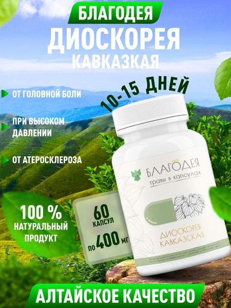 Dioscorea Capsules "Благодея-Алтай" (60 Count)