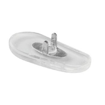 OptiTech Nose Pads for Glasses: RB Mount, Double Metal Clip, Silver (4 Pack)