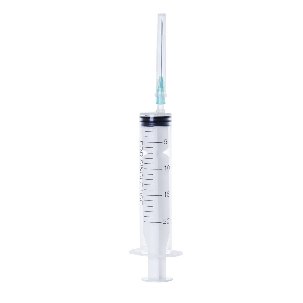 INEKTA 20ml 3-Part Sterile Syringe with 21G x 1.5" Needle (5 Pack)