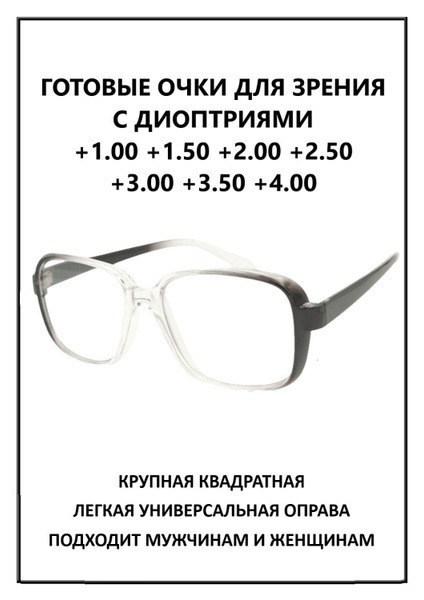 Ready-Made +1.00 Reading Glasses: Clear Plastic Lenses