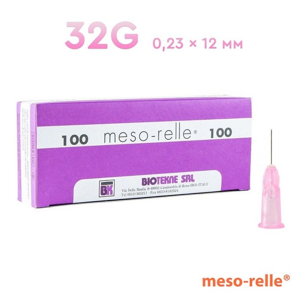 Meso-relle 32G Microneedles (0.23 x 12mm), 10 Pack