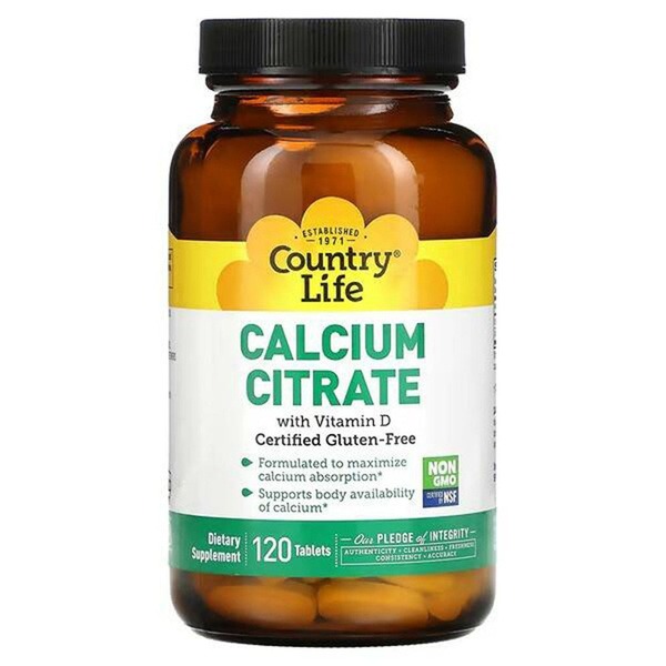Country Life Calcium Citrate with Vitamin D - 120 Tablets