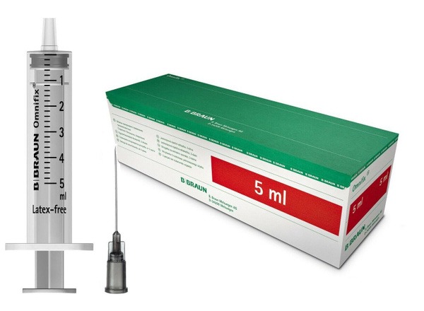 Omnifix 5ml Disposable Syringe with Luer Lock Tip (21G, 0.80x40mm), 20 Pack