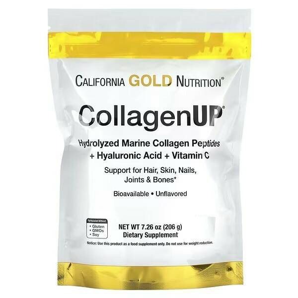 CollagenUP California Gold Nutrition: Marine Collagen, Hyaluronic Acid &amp; Vitamin C - 206g