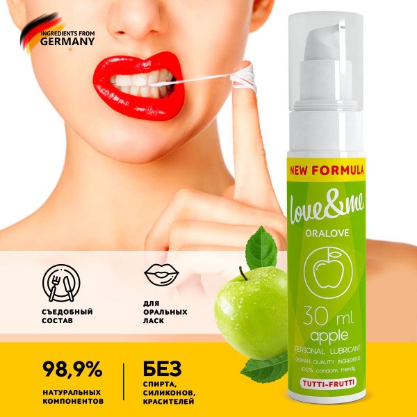 Tutti-Frutti Flavored Edible Lubricant for Women - Water-Based, Oral Sex Friendly, 30ml