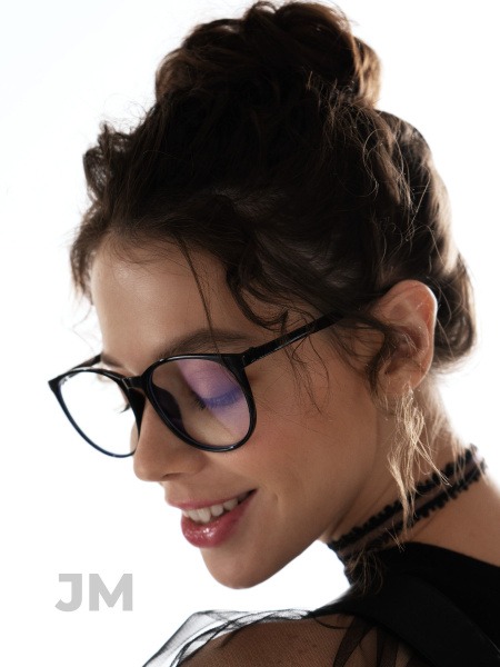 Square Computer Glasses | Black Anti-Glare Frames