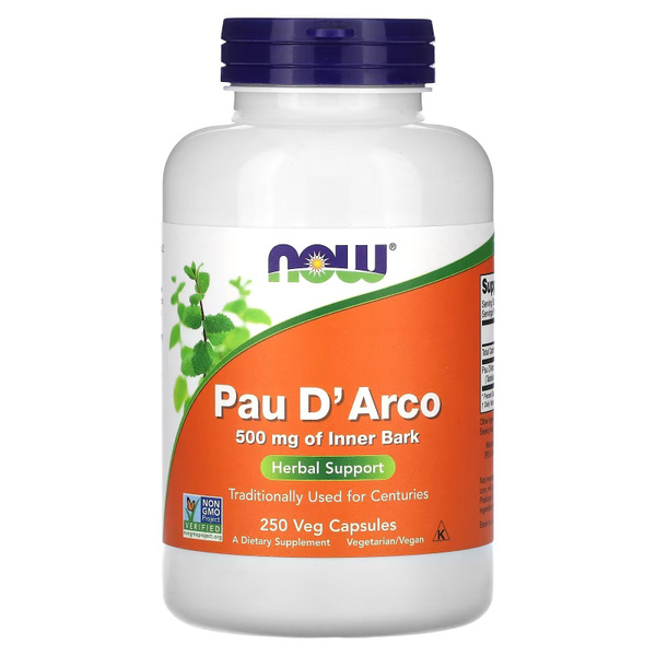 NOW Foods Pau D'Arco 500mg, 250 Veggie Caps