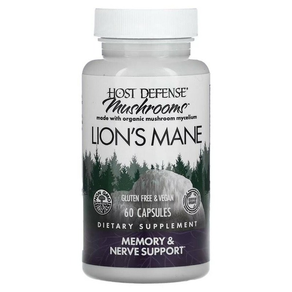 Lion's Mane Mushroom Supplement for Brain &amp; Nerve Support (60 Capsules)