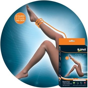 B.Well Black Compression Stockings - 100 Denier, 20-30 mmHg