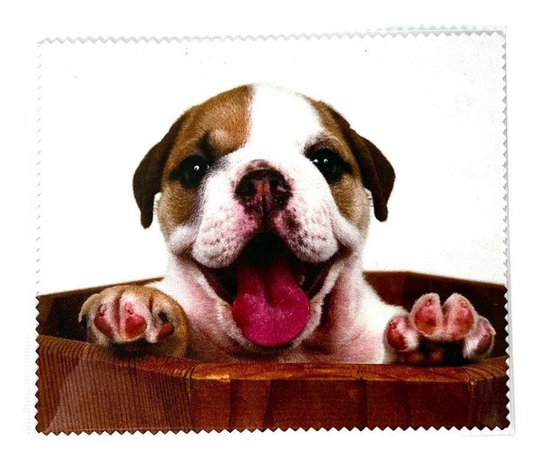 Microfiber Cleaning Cloth for Glasses, Optics &amp; Monitors - Puppy in a Box Design