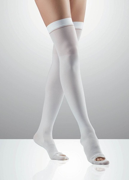 Lauftex White Compression Stockings, Class 2