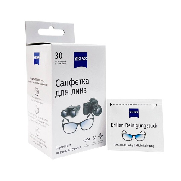 ZEISS Lens Cleaning Wipes, 30 Count